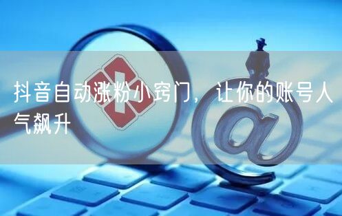 抖音自动涨粉小窍门，让你的账号人气飙升